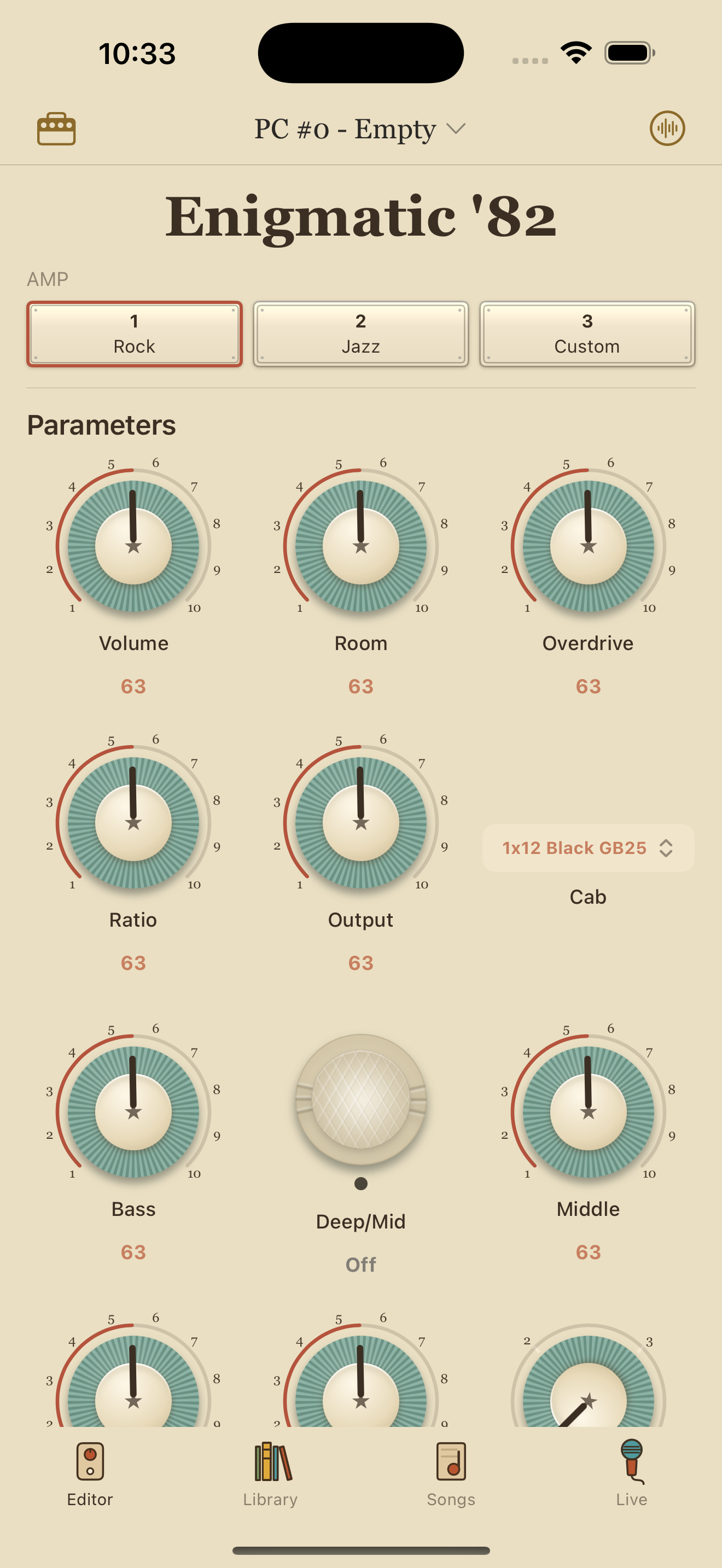 UAFX Enigmatic '82 on iPhone in PedalEditor