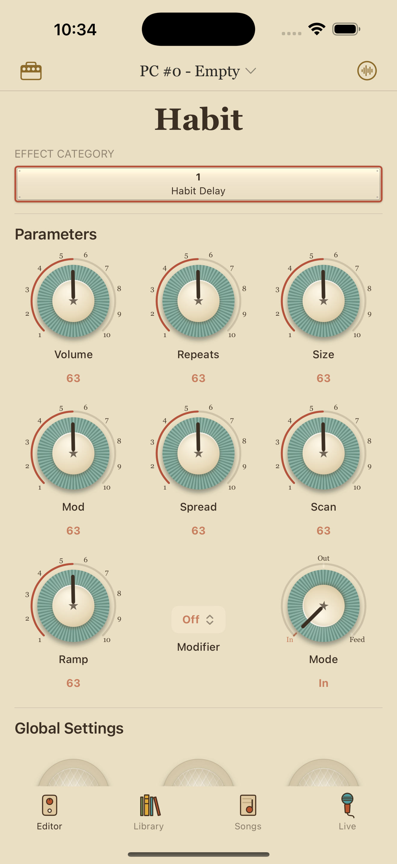 Chase Bliss Habit on iPhone in PedalEditor