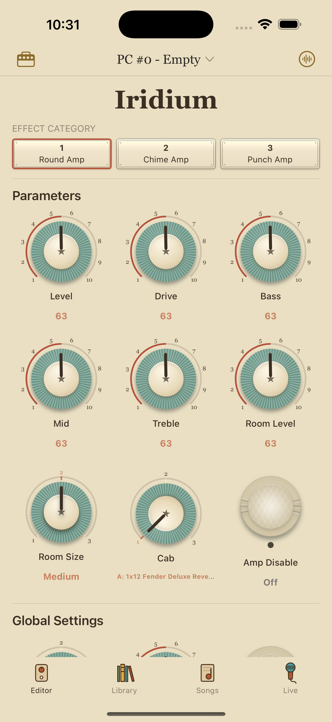 Strymon Iridium on iPhone in PedalEditor