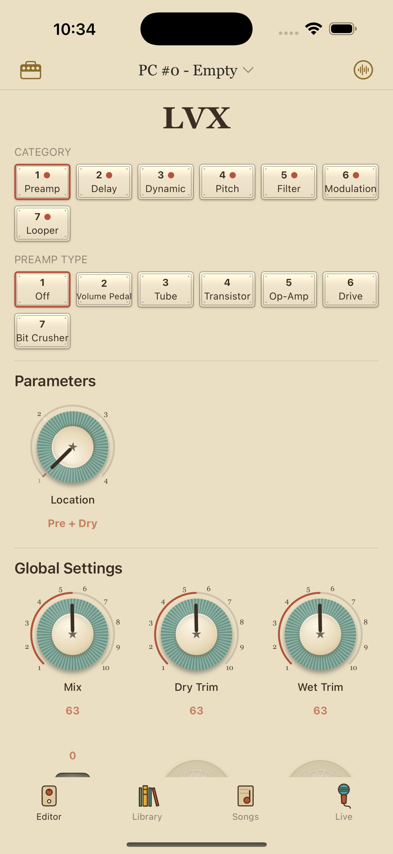 Meris LVX on iPhone in PedalEditor
