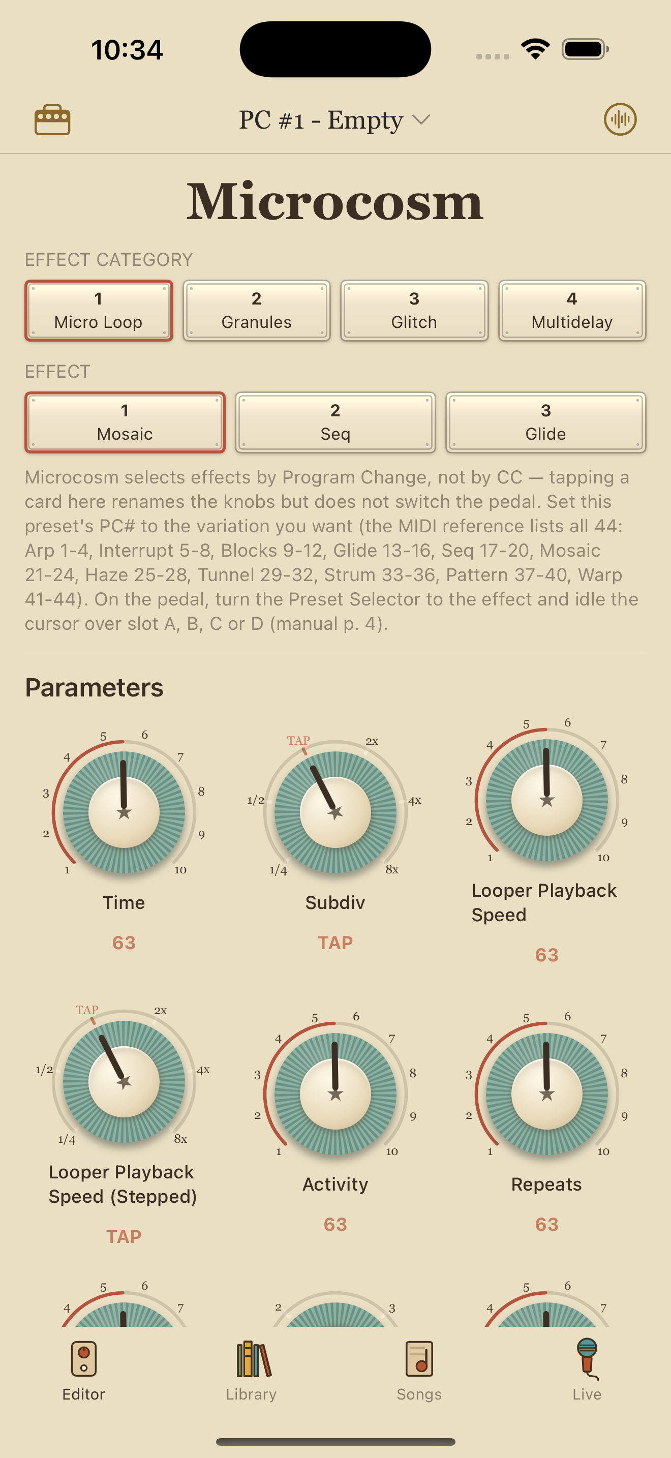 Hologram Microcosm on iPhone in PedalEditor