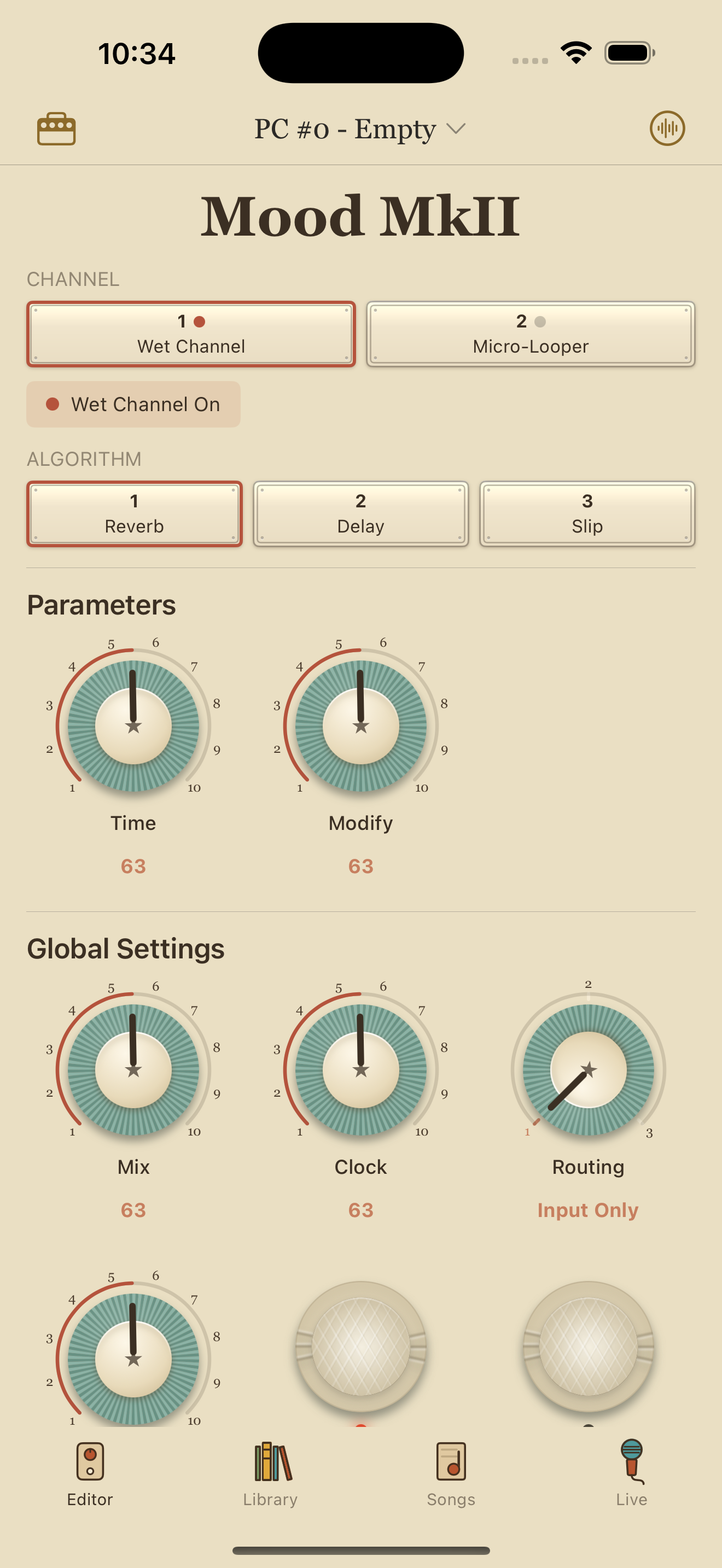 Chase Bliss Mood MkII on iPhone in PedalEditor