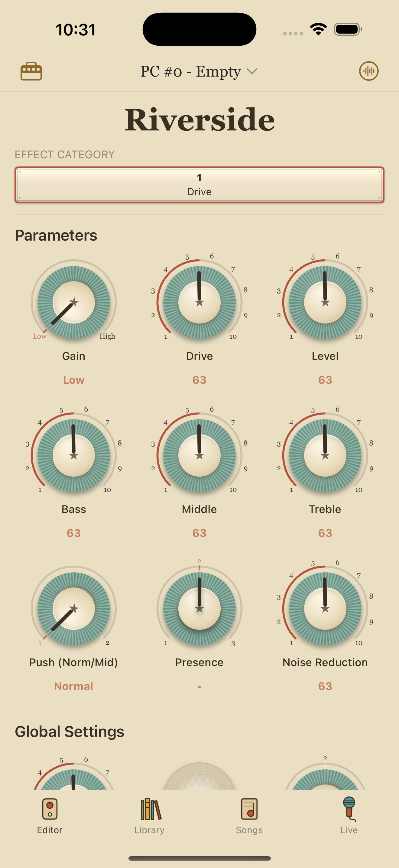 Strymon Riverside on iPhone in PedalEditor
